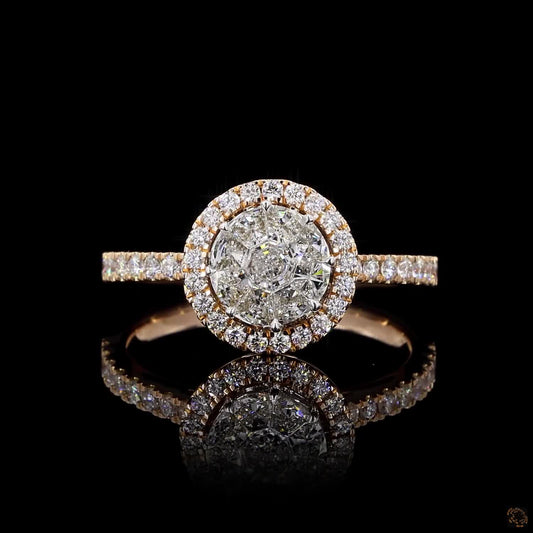 Round Pie Cut Diamond Ring