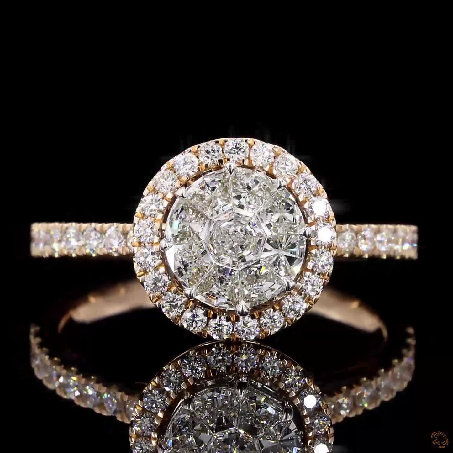 Round Pie Cut Diamond Ring