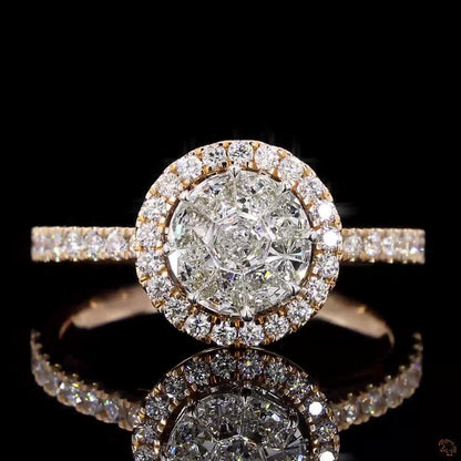 Round Pie Cut Diamond Ring