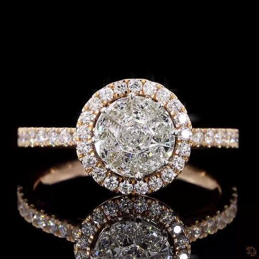 Round Pie Cut Diamond Ring