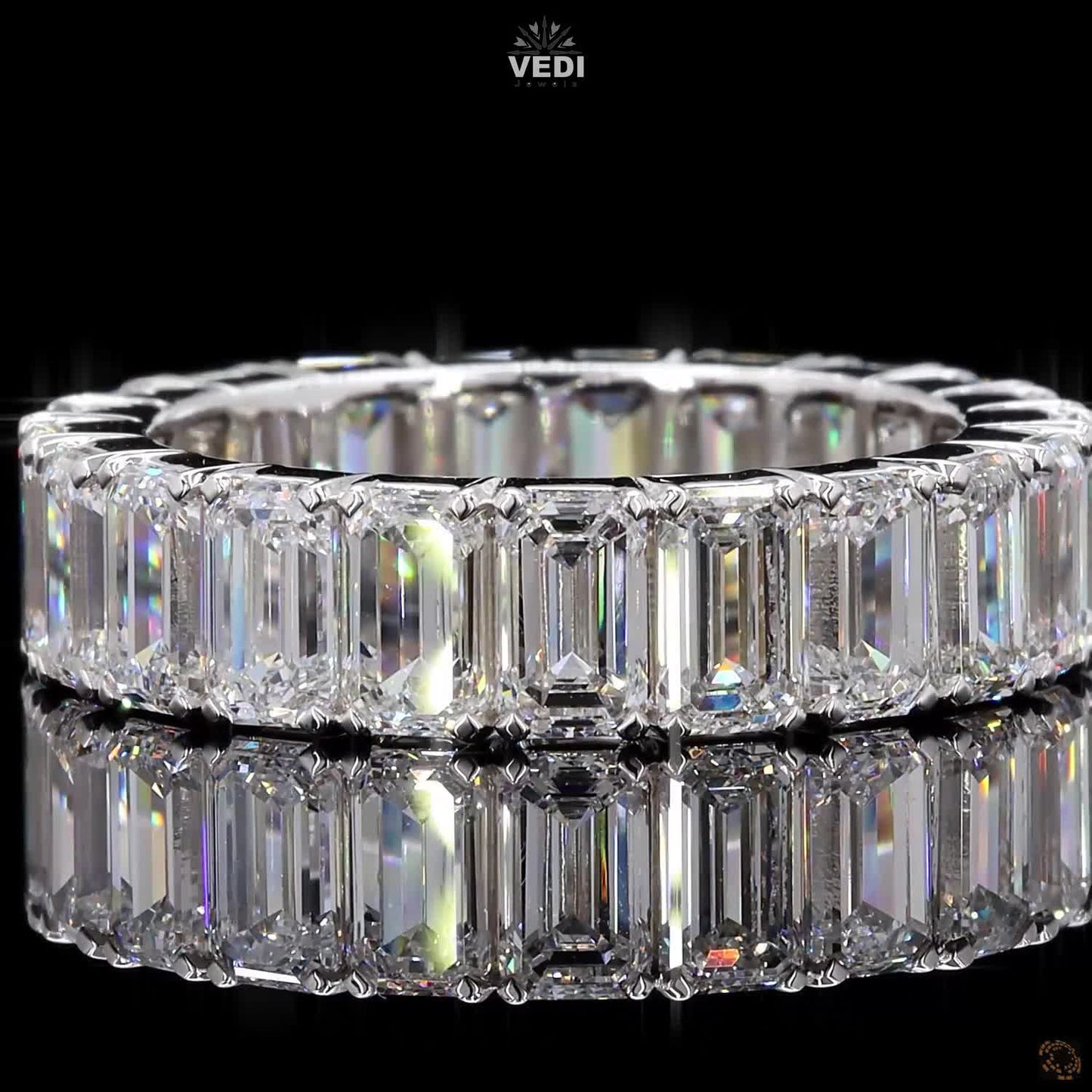 Emerald Shape Diamond Full Eternity Band