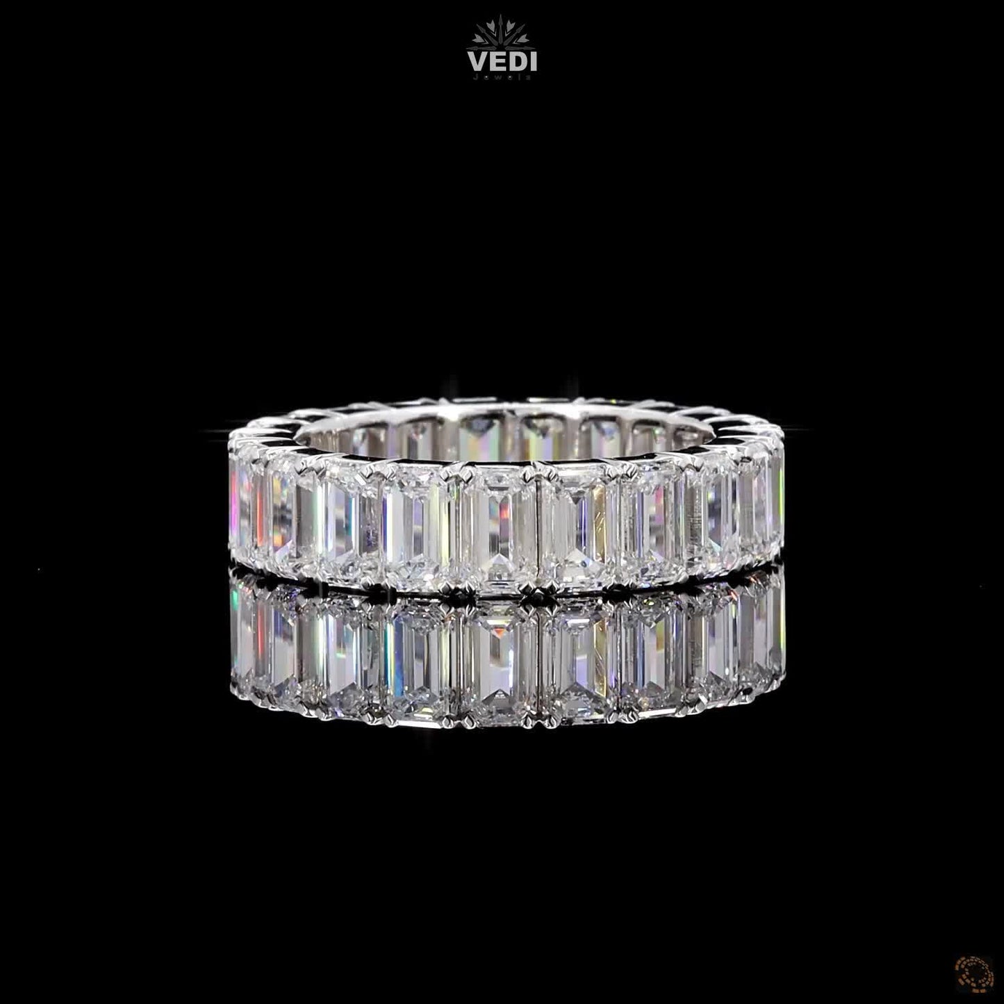 Emerald Shape Diamond Full Eternity Band
