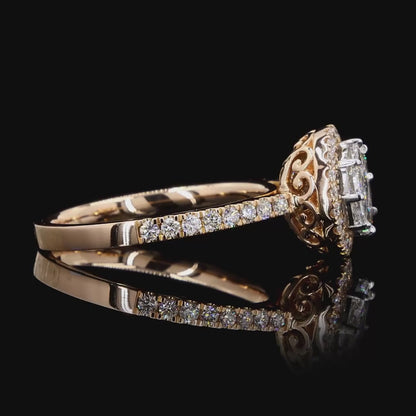 Round Pie Cut Diamond Ring